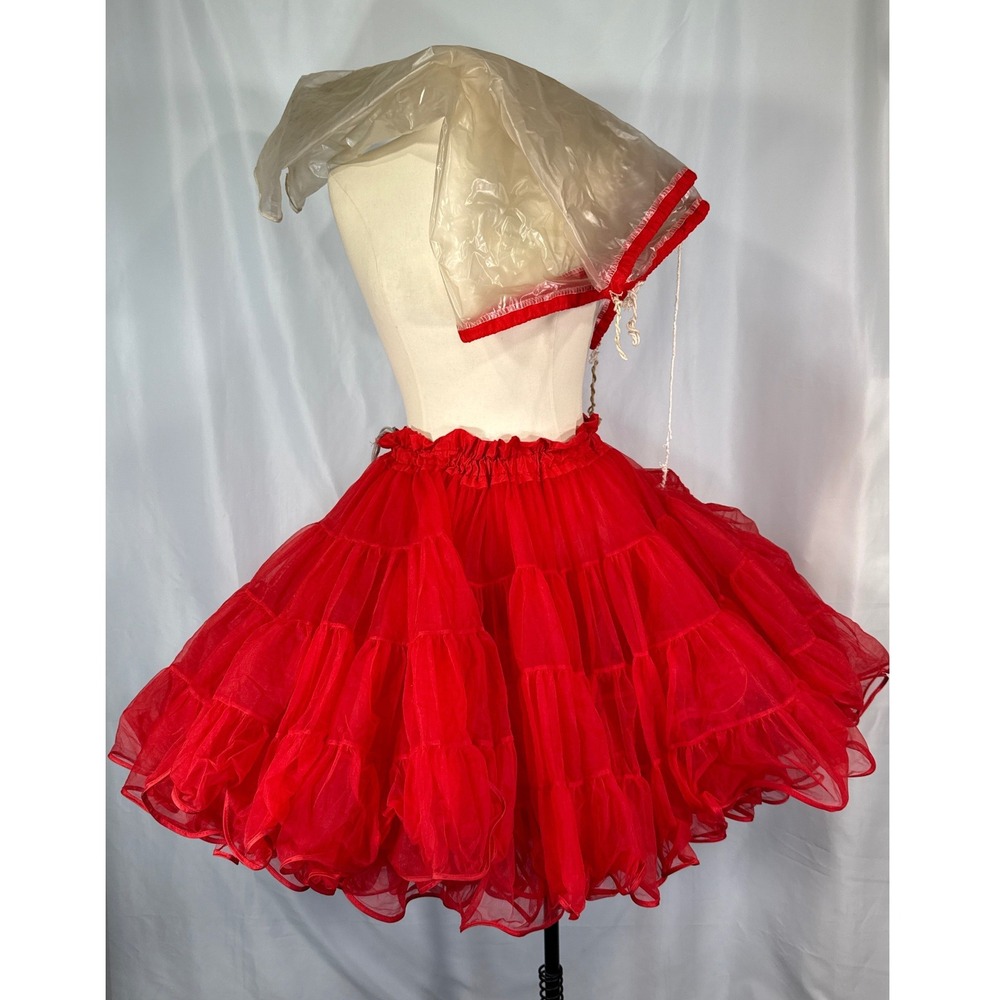Vintage Malco Modes Red Square Dance Petticoat Crinoline‎ 575 Partners Please S